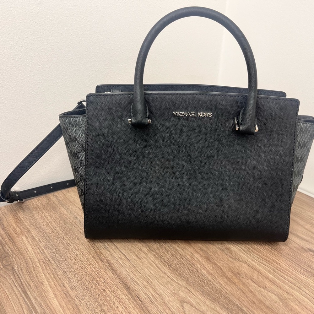 Michael Kors Black Saffiano Leather Satchel